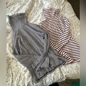Striped Turtlenecks - navy and red stripes